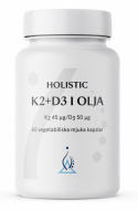 Holistic K2 + D3-vitamin i kokosolja 60 kapslar