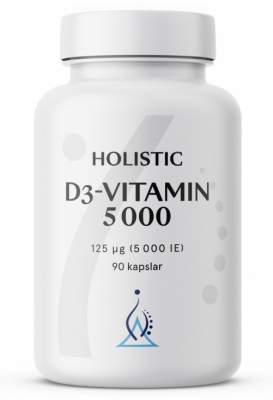 Holistic D3-vitamin 5 000 IE, 90 kapslar i gruppen Vitaminer & mineraler / D-vitamin hos Masesgården AB (1020)