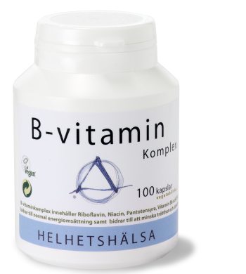 Helhetshälsa B-vitamin komplex, 100 kapslar i gruppen Vitaminer & mineraler / Folsyra hos Masesgården AB (1061)