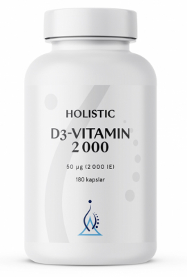 Holistic D3- Vitamin 2000IE, 180 kapslar i gruppen Vitaminer & mineraler / D-vitamin hos Masesgården AB (1721)