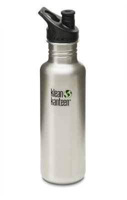 Klean Kanteen classic 800 ml med sportkork, borstat stål