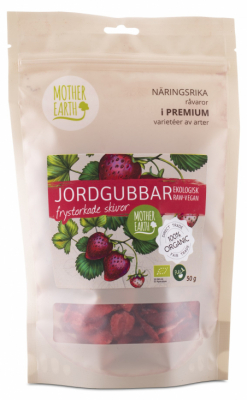 Frystorkade jordgubbar i skivor, RAW&EKO 50g