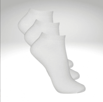 Låga Bambustrumpor Vita 3-pack Unisex st.l 41-46