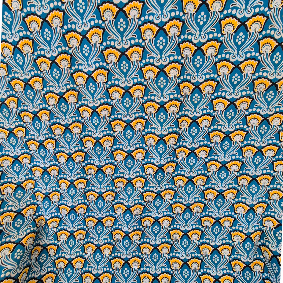 Bivaxduk Blommig Blå 30 x 30 cm