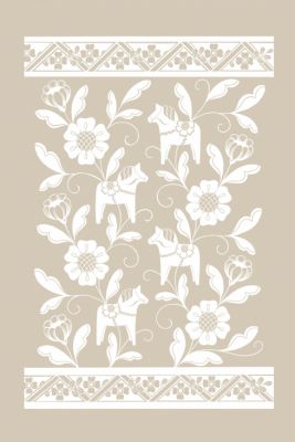 Lena Wikman Design Handduk "Dalakök" dusty beige/vit