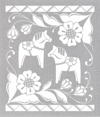 Lena Wikman Design Disktrasa "Parhästar" grå/vit