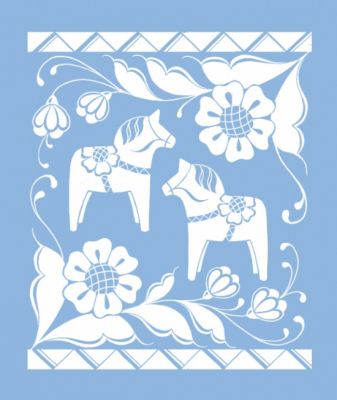 Lena Wikman Design Disktrasa "Parhästar" blå/vit
