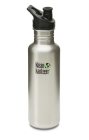 KLEAN KANTEEN Classic 800ml med Sport Kork, Borstat stål