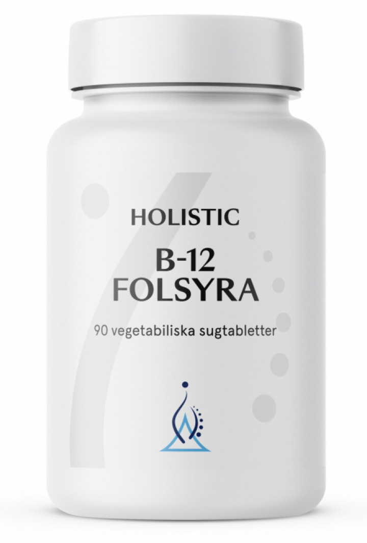 Holistic B-12 Folsyra 90 sugtabletter i gruppen Hälsokost / Vitaminer & Mineraler / Vitaminer hos Masesgården AB (1091)