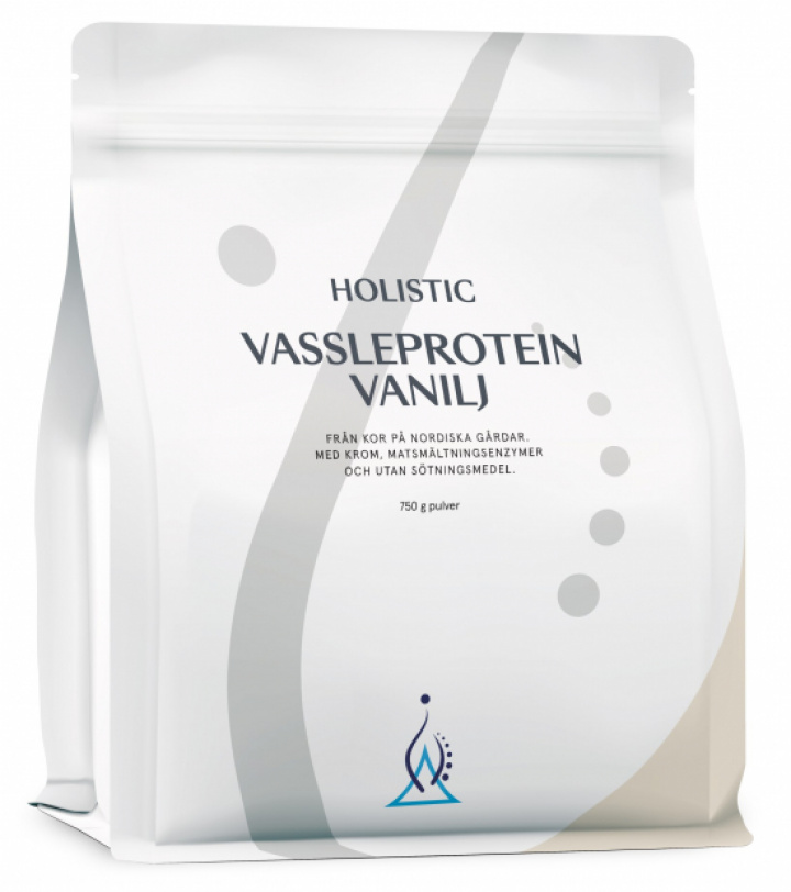 Holistic vassleprotein vanilj, 750 g i gruppen Hälsokost / Mat & Dryck / Pulver hos Masesgården AB (1095)