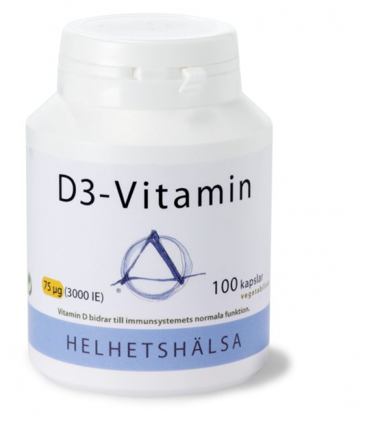 Helhetshälsa D3-vitamin 75 mcg 3000IE 100 kapslar i gruppen Hälsokost / Vitaminer & Mineraler / Vitaminer hos Masesgården AB (1103)