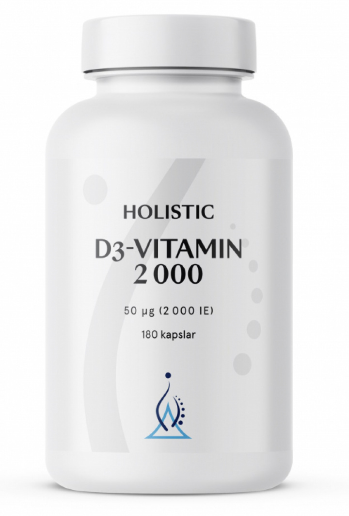 Holistic D3-vitamin 2000IE 180 kapslar i gruppen Hälsokost / Vitaminer & Mineraler / Vitaminer hos Masesgården AB (1721)