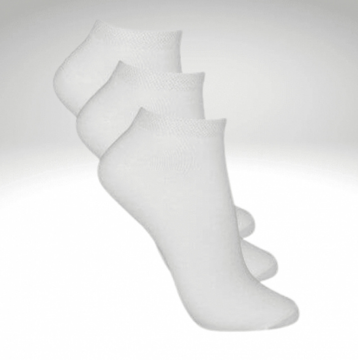 Låga Bambustrumpor Vita 3-pack Unisex stl. 35-40 i gruppen Livsstil & Träning / Kläder och Accessoarer hos Masesgården AB (22030)