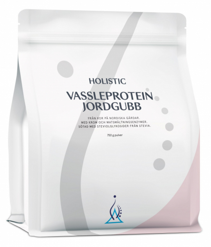 Holistic Vassleprotein jordgubb i gruppen Hälsokost / Kosttillskott / Proteiner hos Masesgården AB (9954)